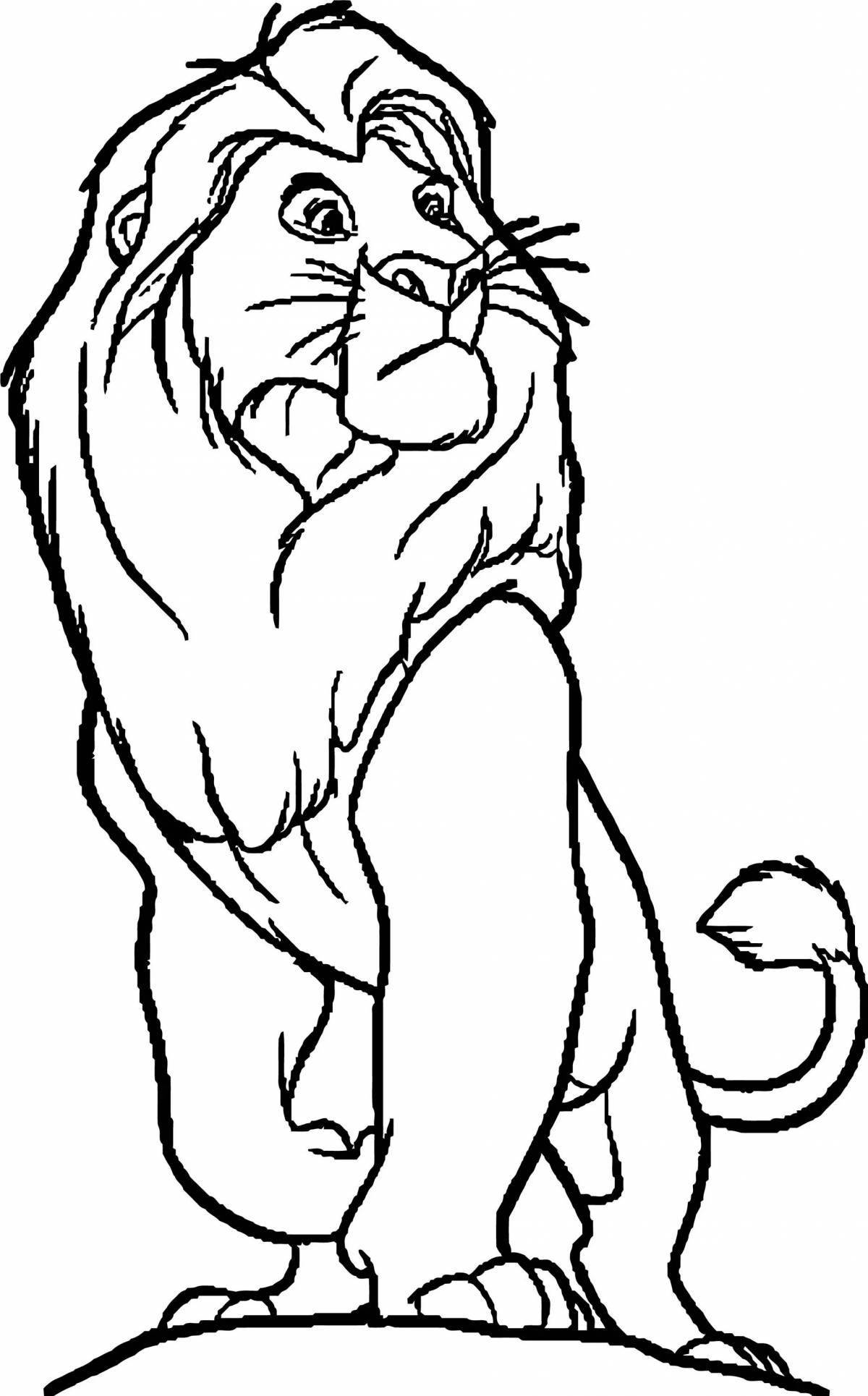 Coloring book shining mufasa