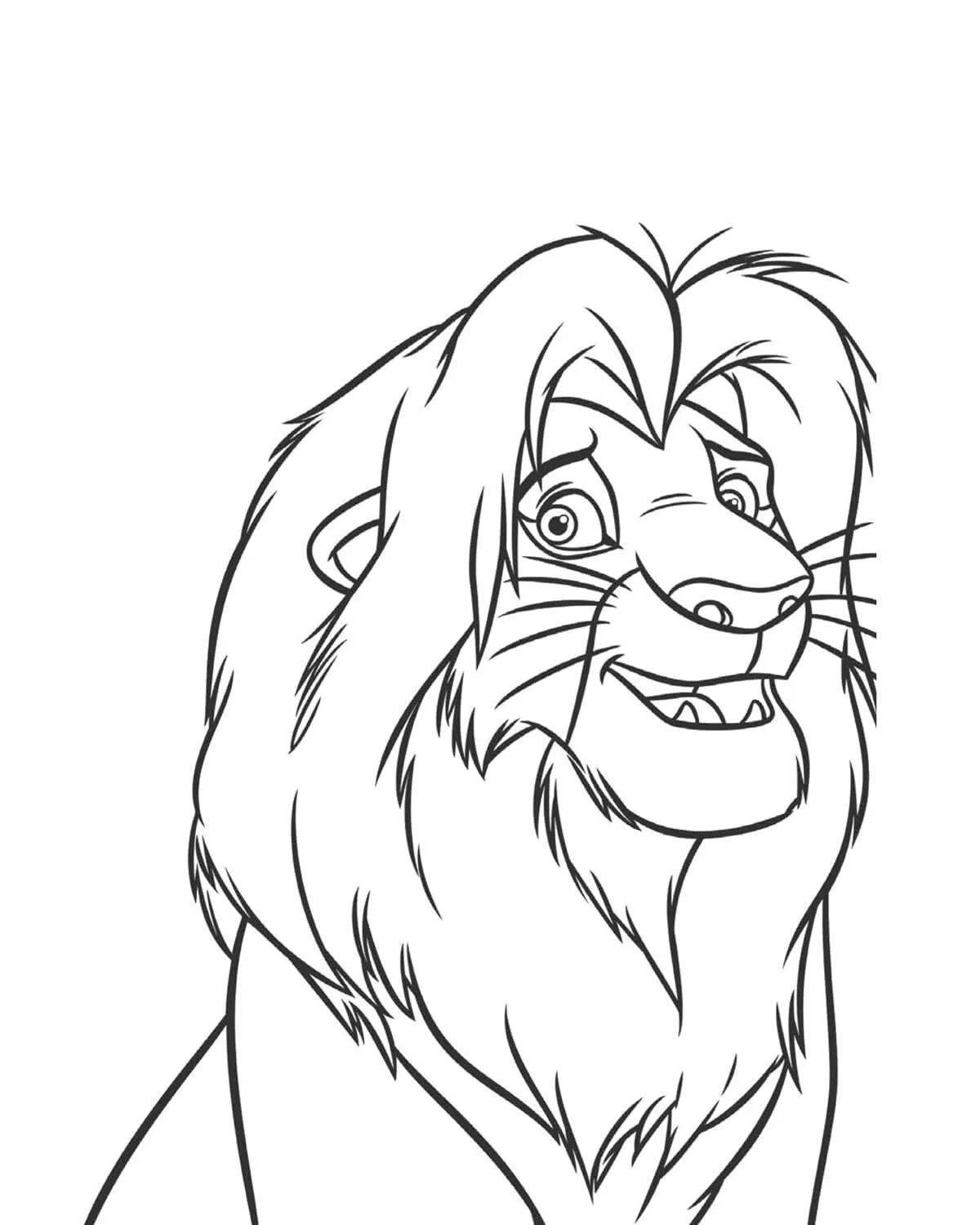 Luminous mufasa coloring page