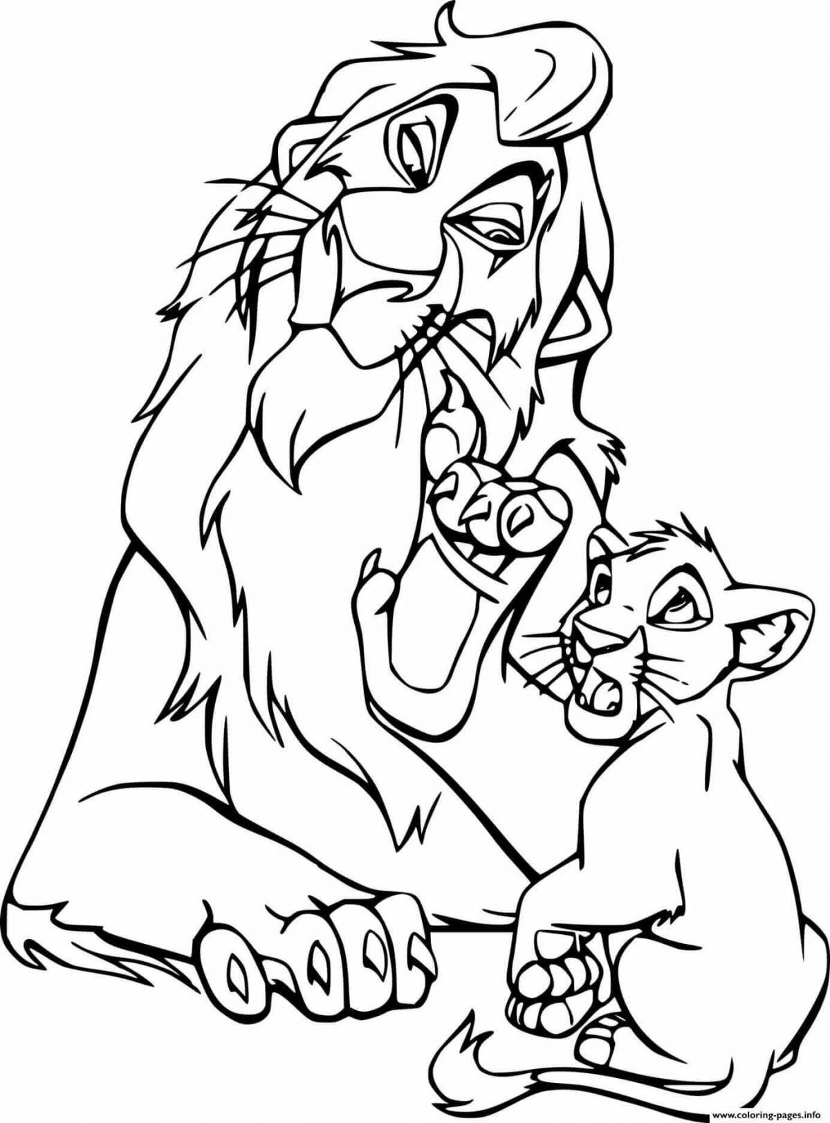 Exalted mufasa coloring page