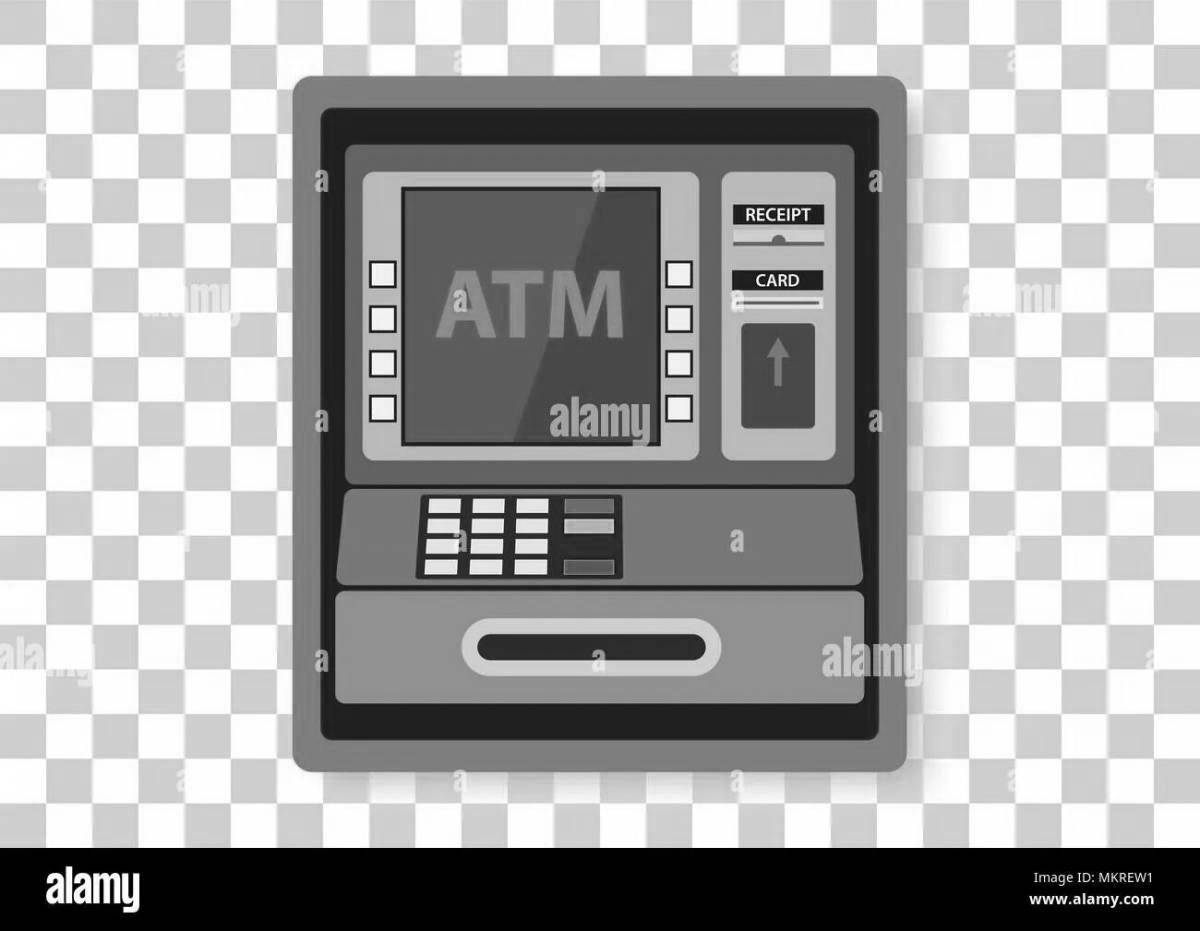 Colorful ATM coloring page