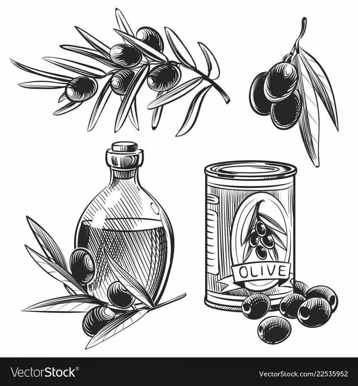 Delightful olive coloring pages