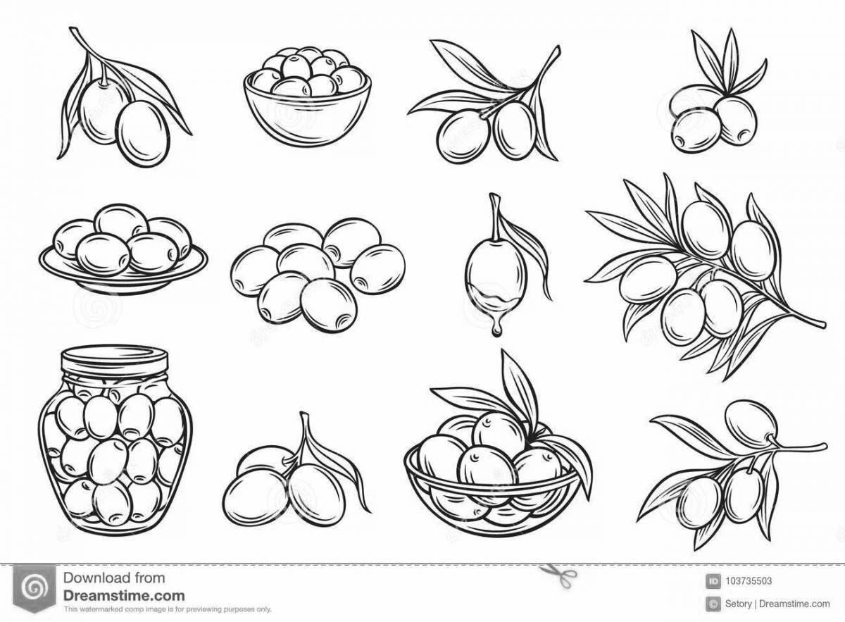 Безмятежная раскраска оливки
