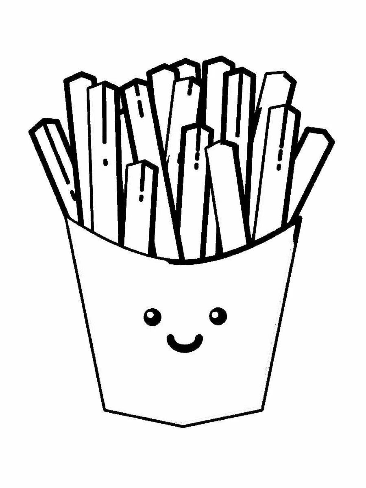 Coloring juicy french fries