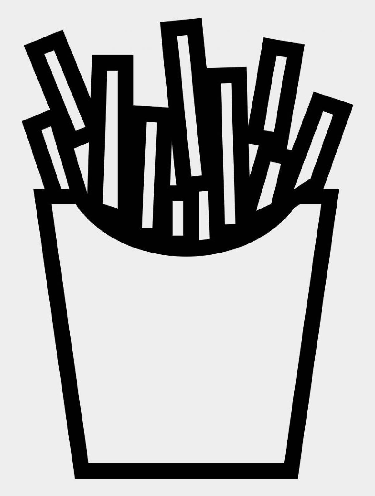 Sweet French fries coloring page