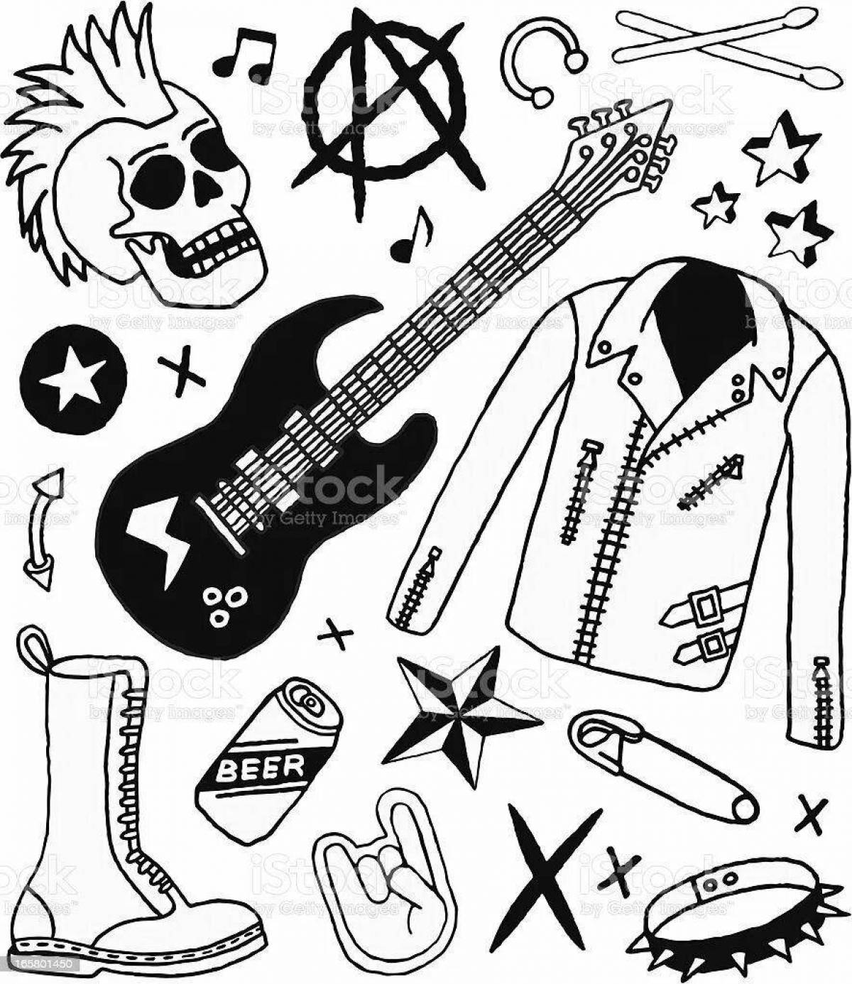 Colorful punk coloring book