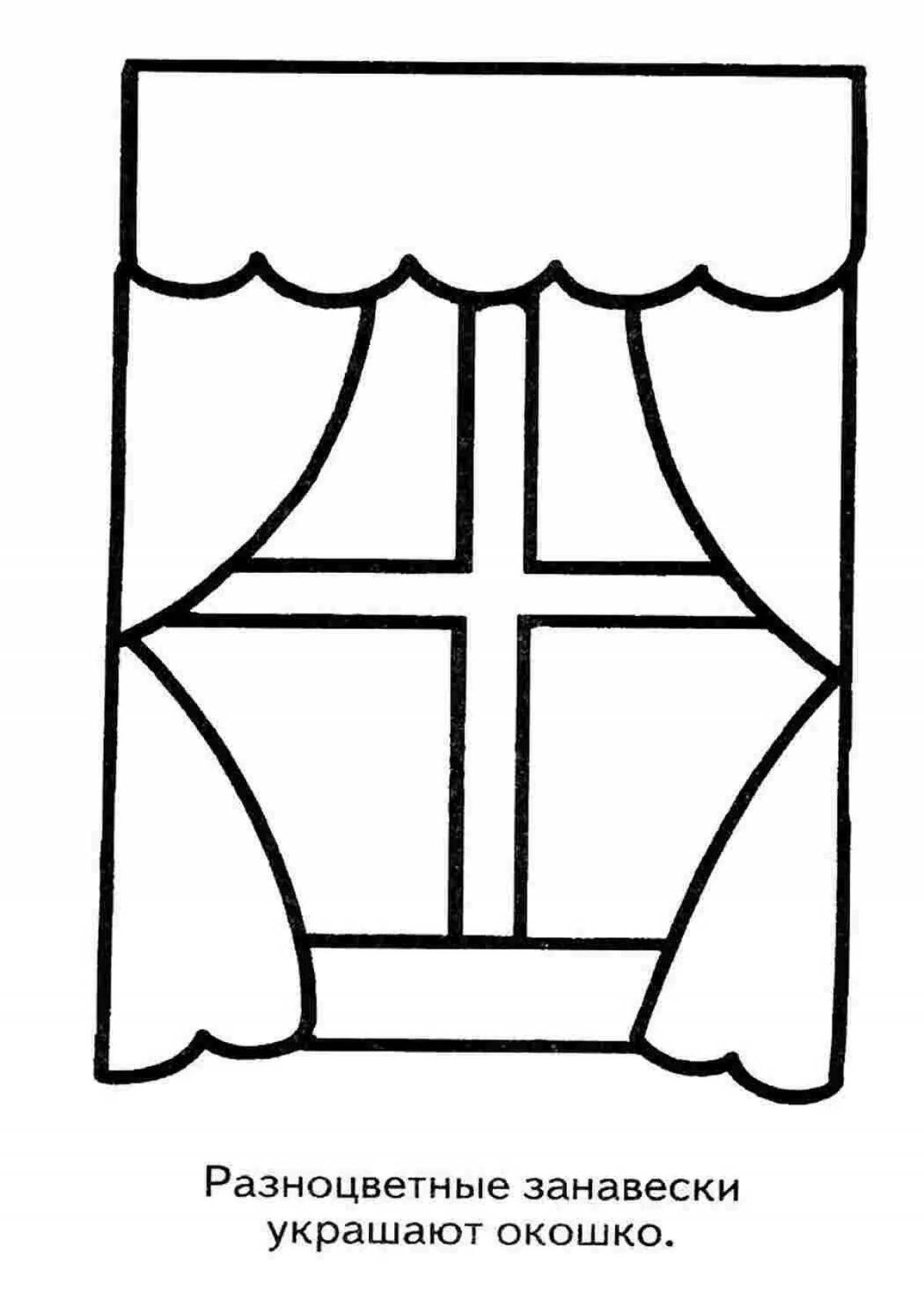 Sparkling windows coloring pages