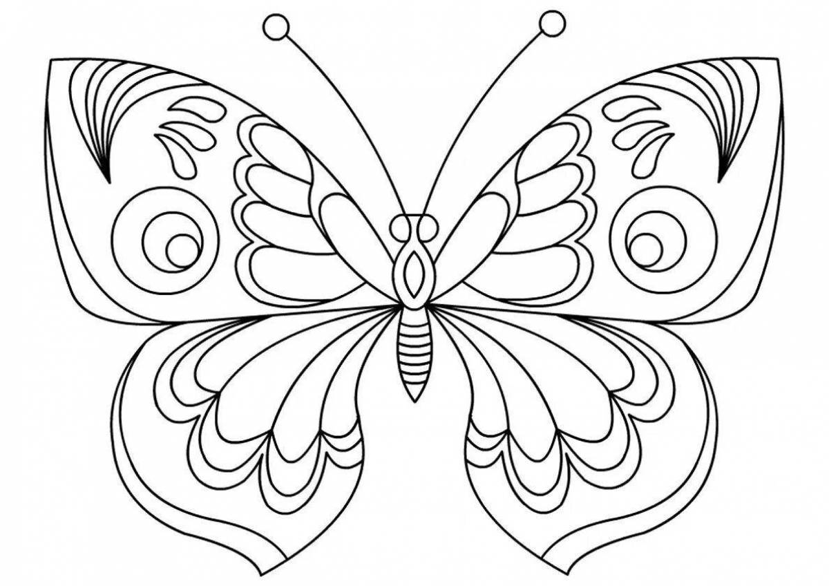 Glowing butterfly coloring page