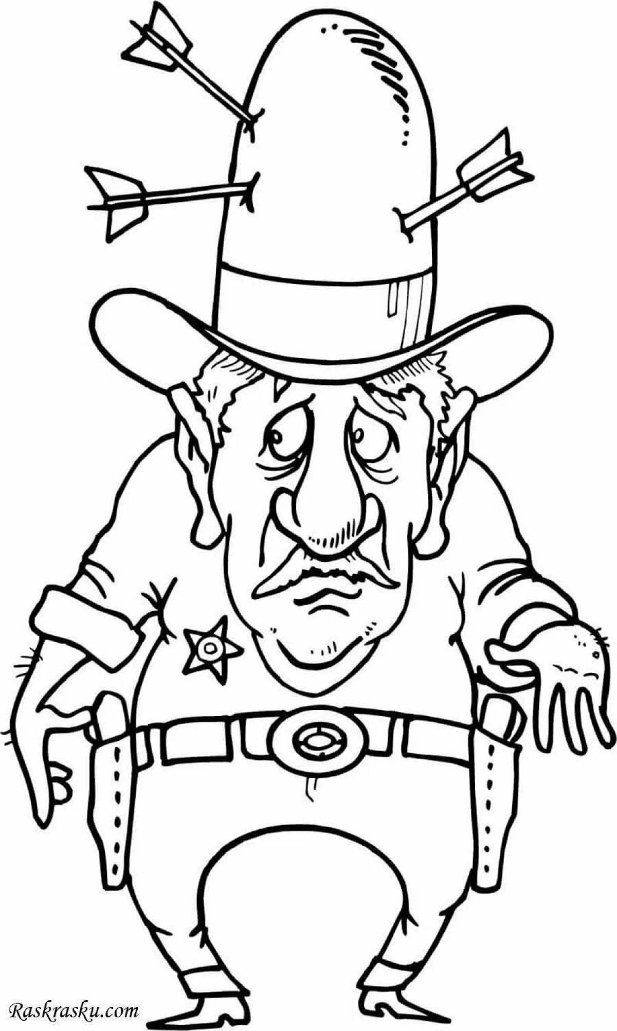 Colorful sheriff coloring page