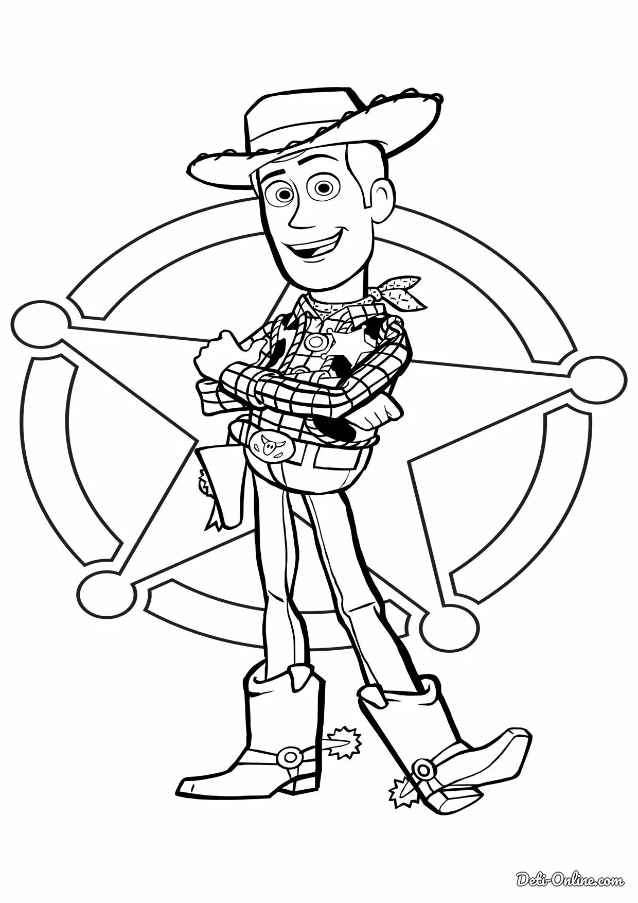Coloring page energetic sheriff