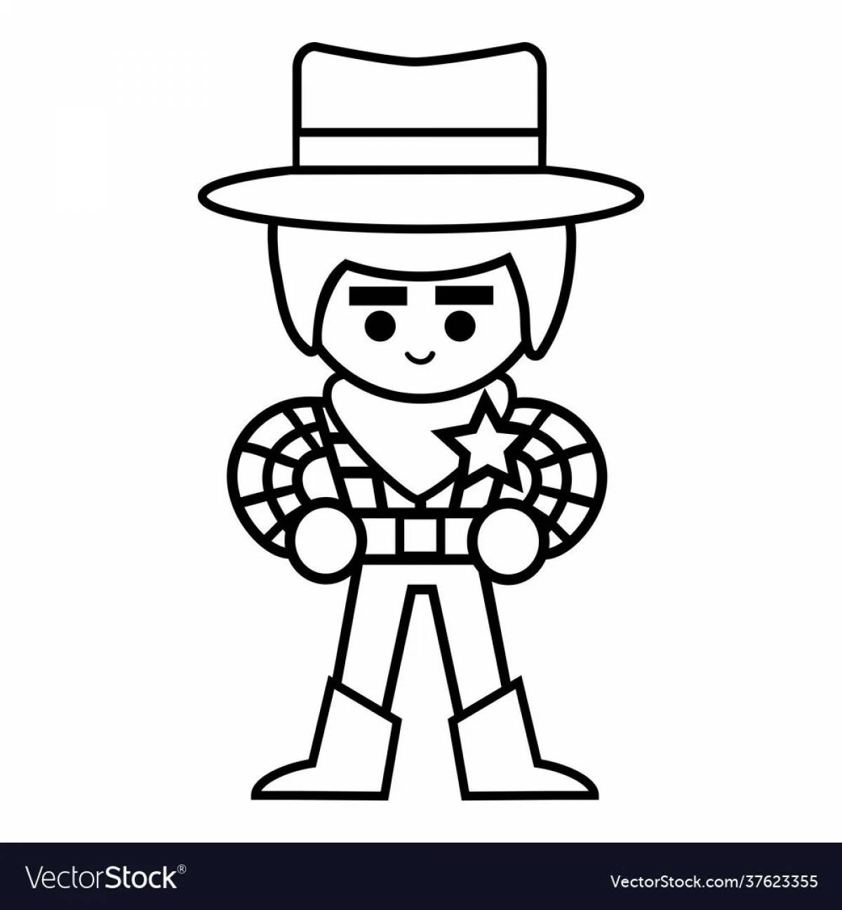 Coloring page cheerful sheriff