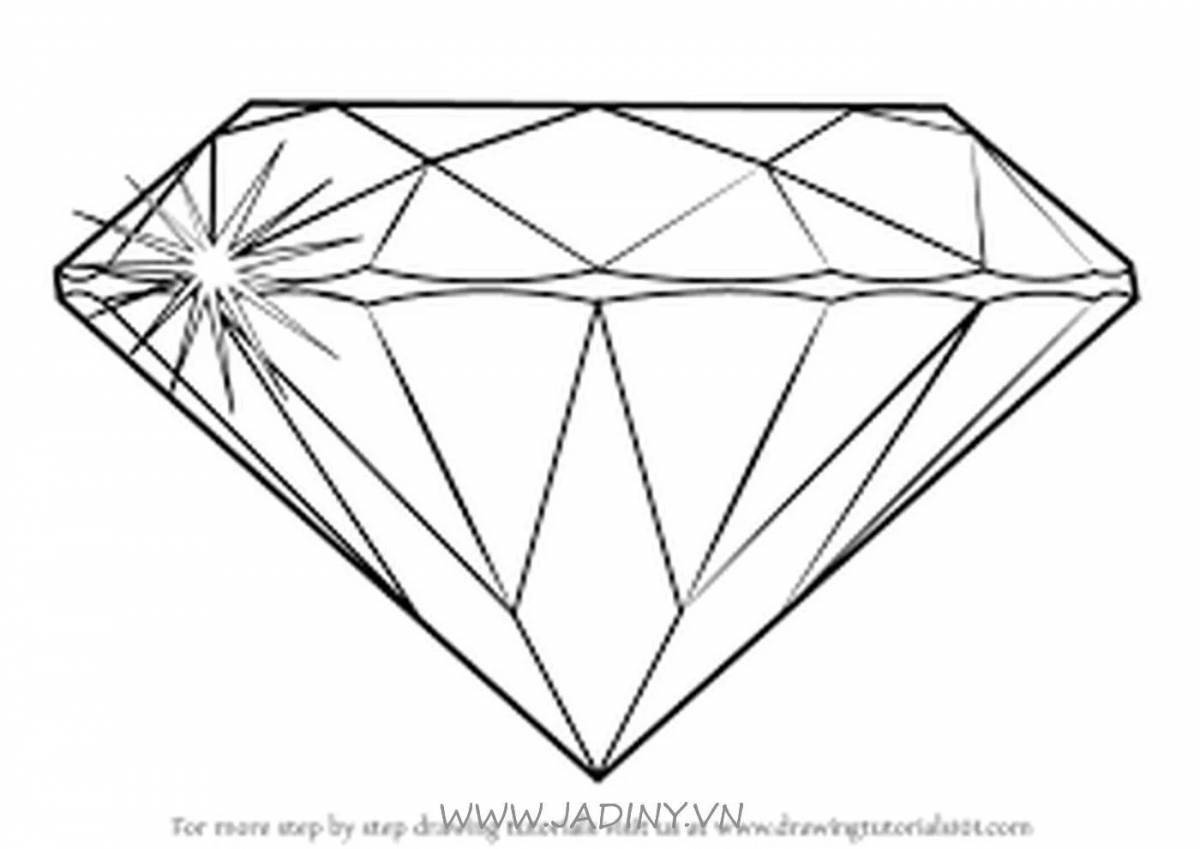 Shining crystals coloring page