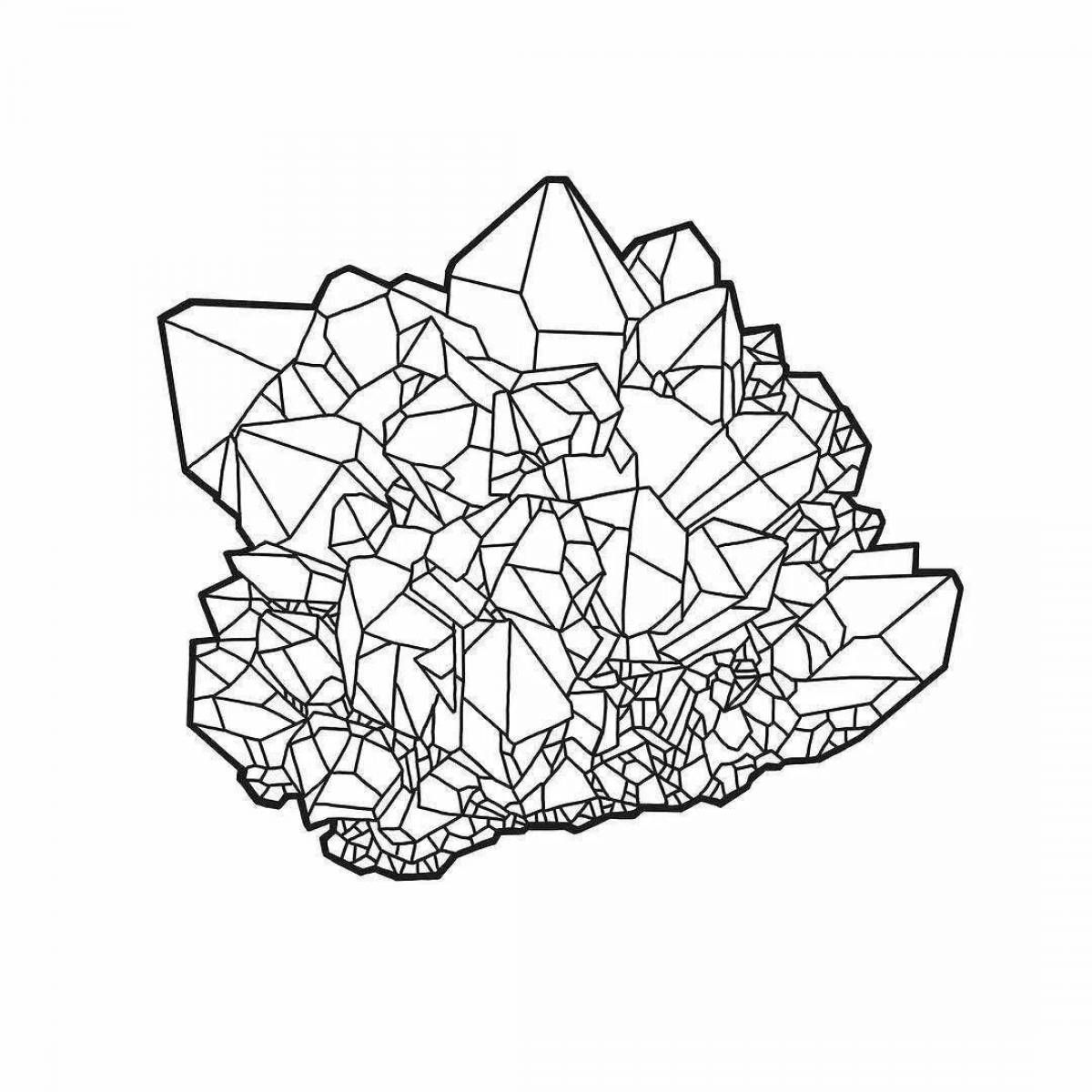 Shiny crystals coloring page