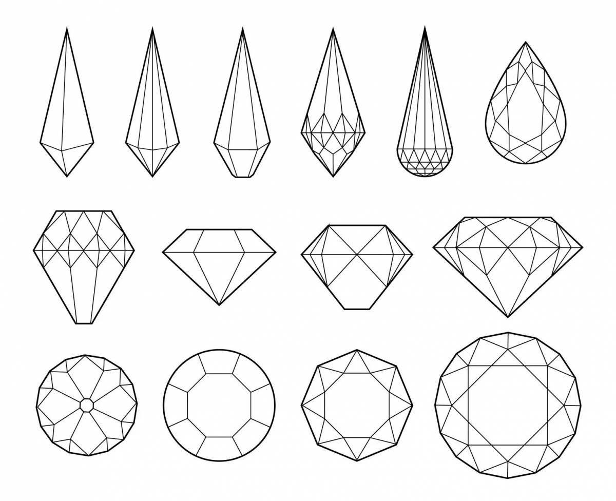 Shimmering crystals coloring book