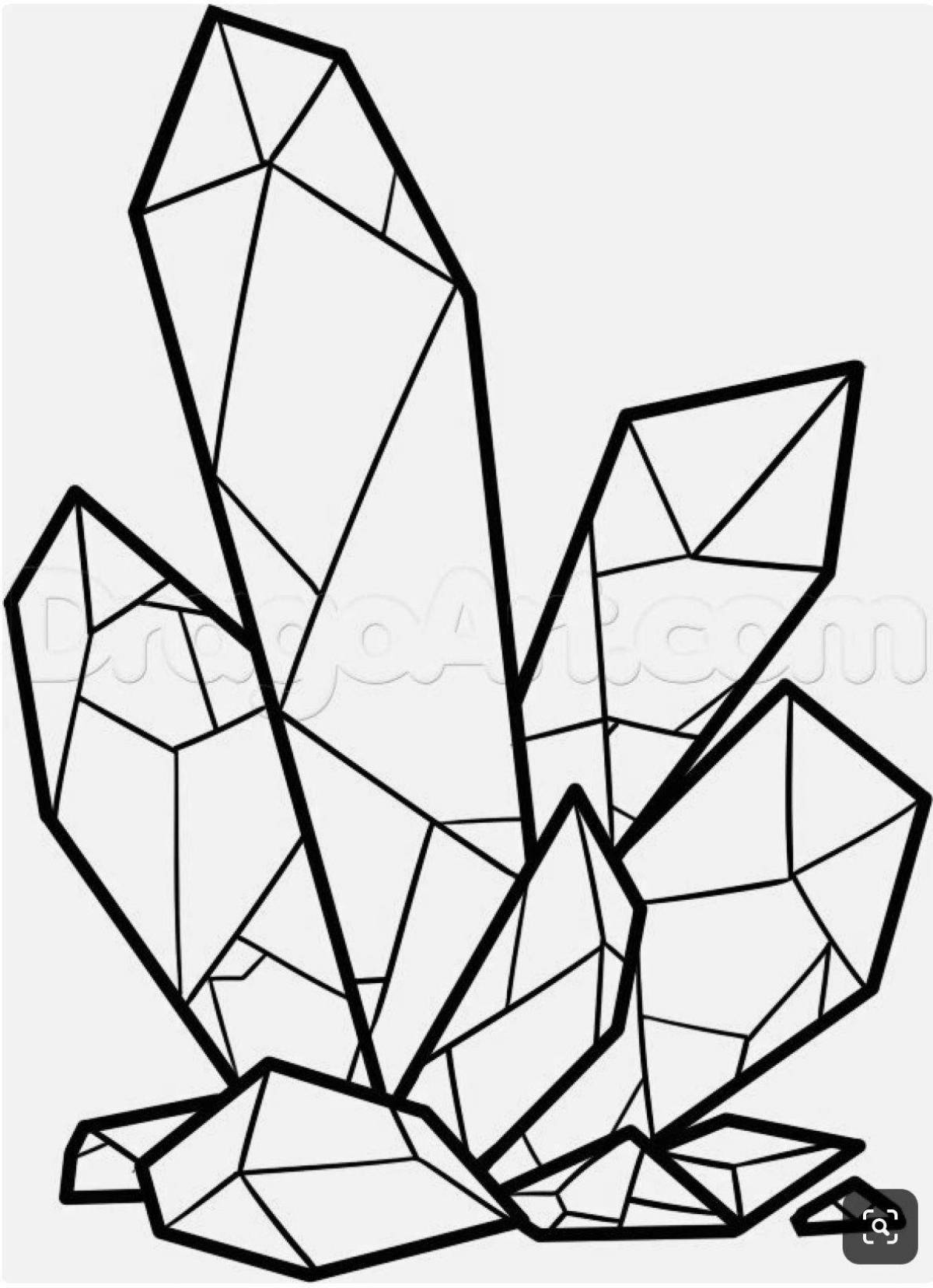 Shimmering crystals coloring page