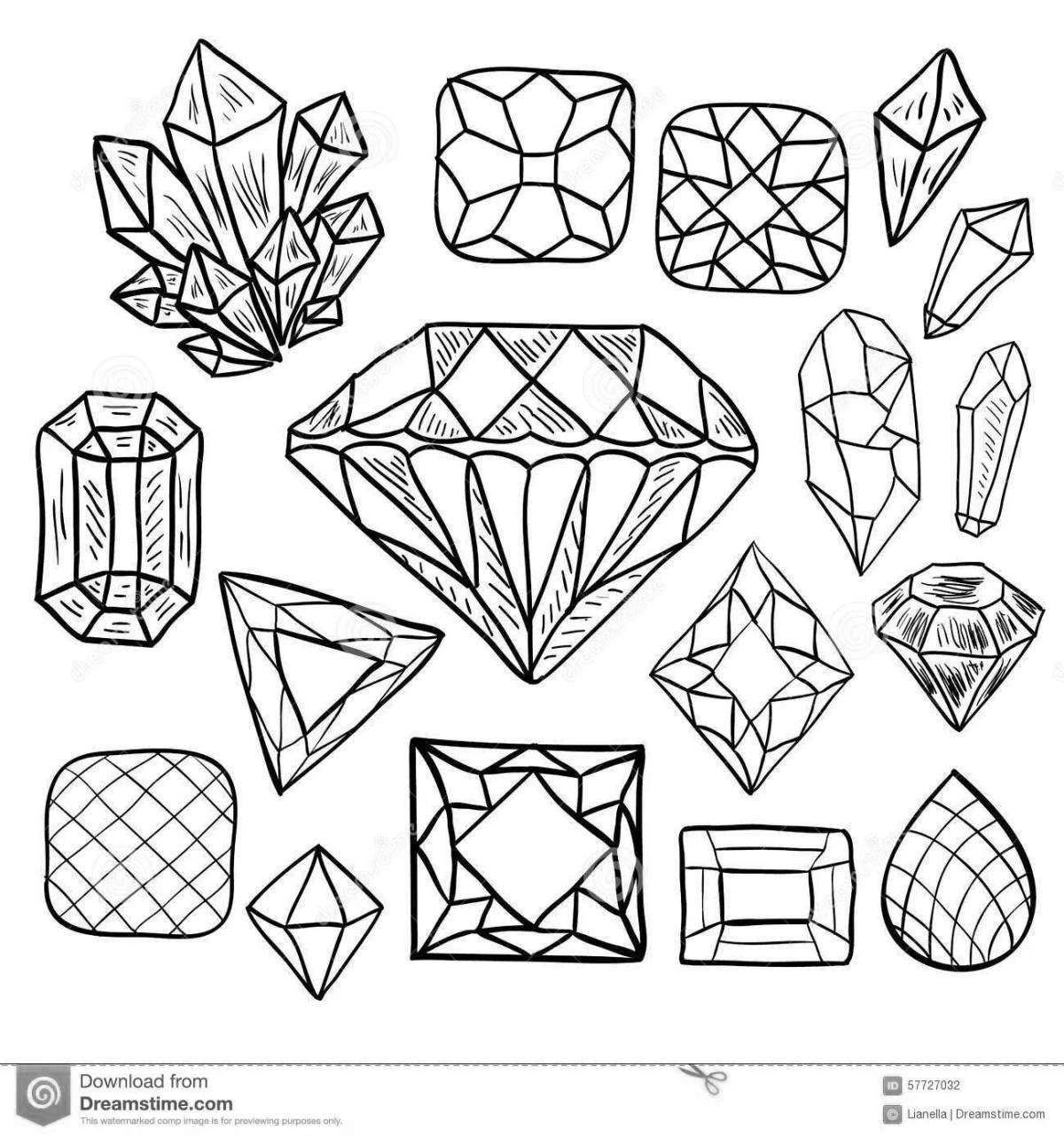Flawless Crystals for Coloring Page
