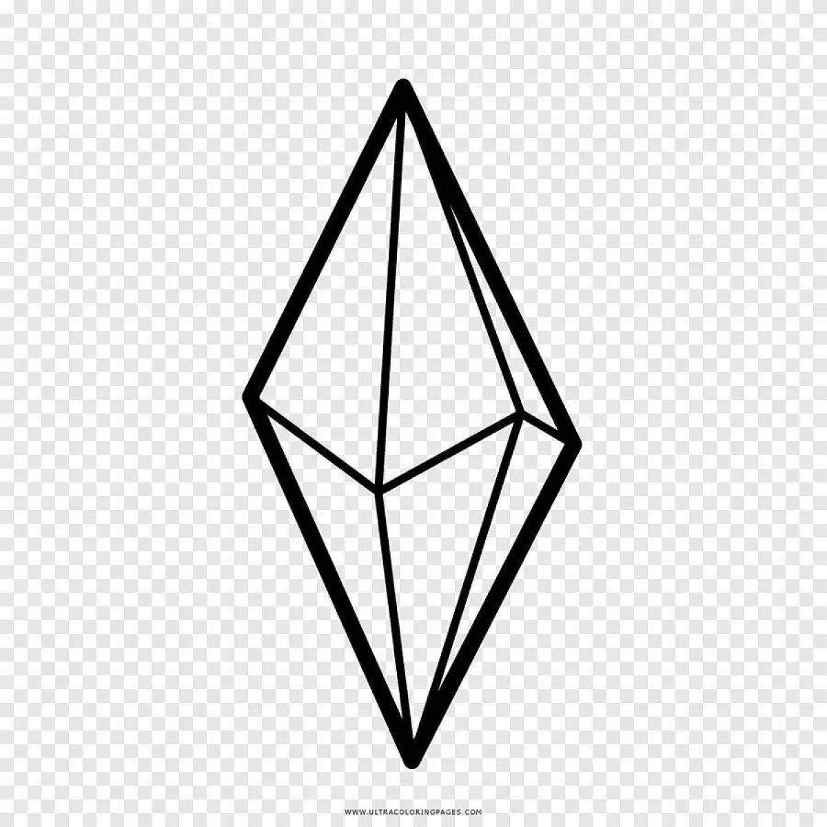 Charming crystals coloring page