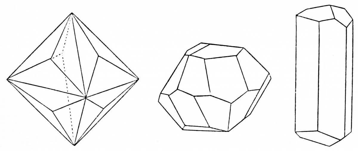 Luxury crystals coloring page