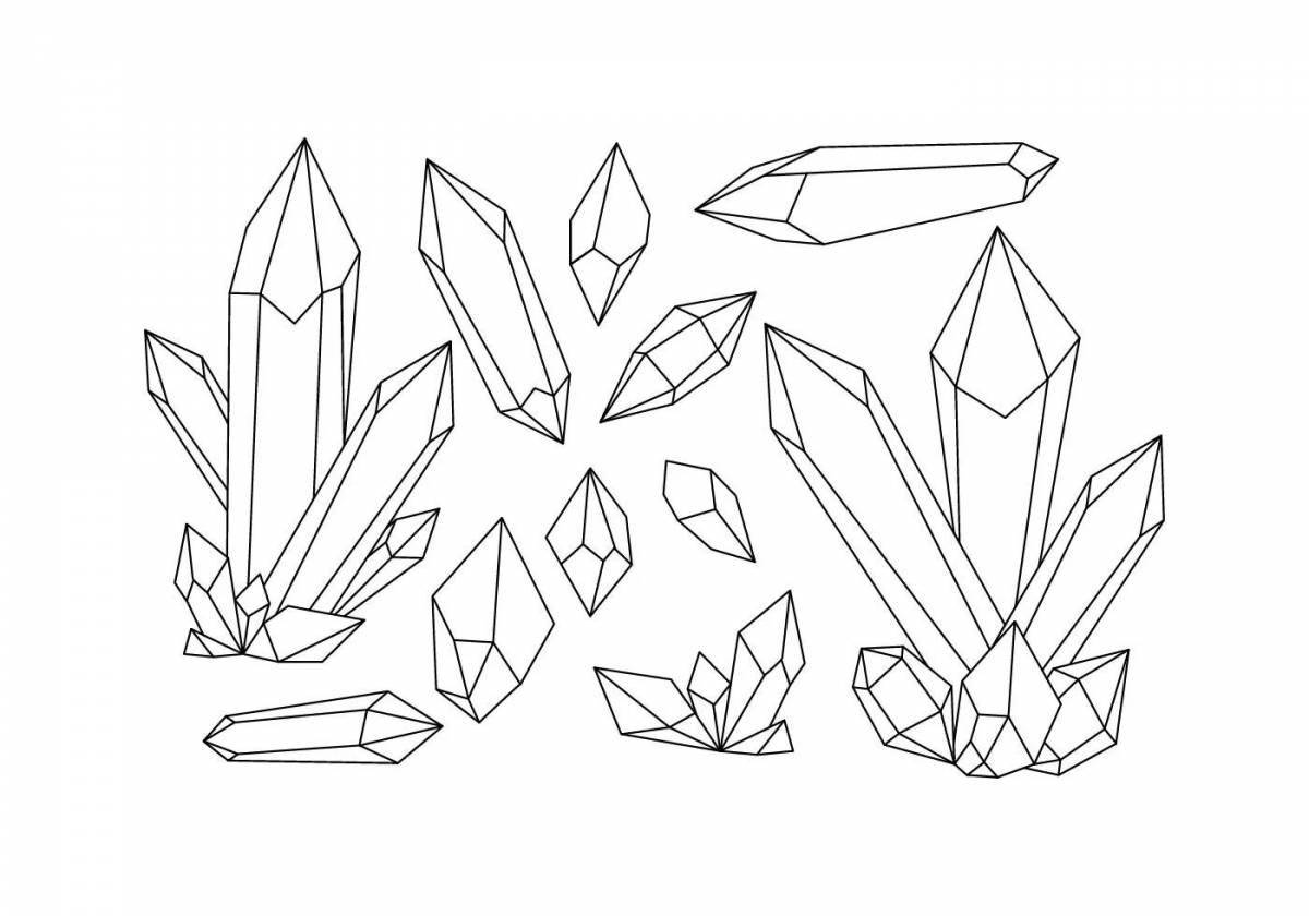 Exquisite crystals coloring page