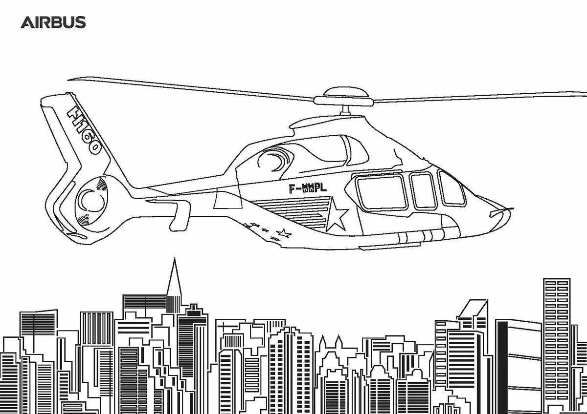 Playful airbus coloring page