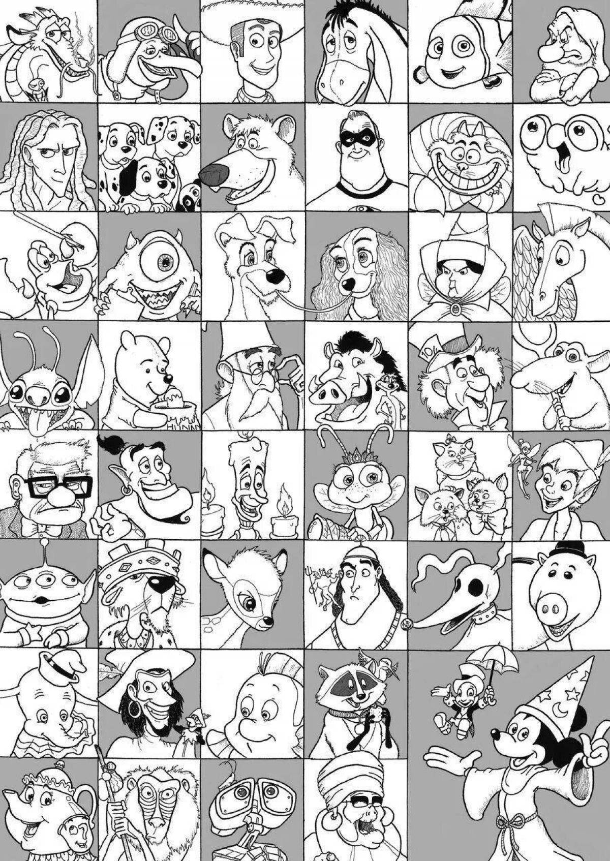 Bright collage coloring page