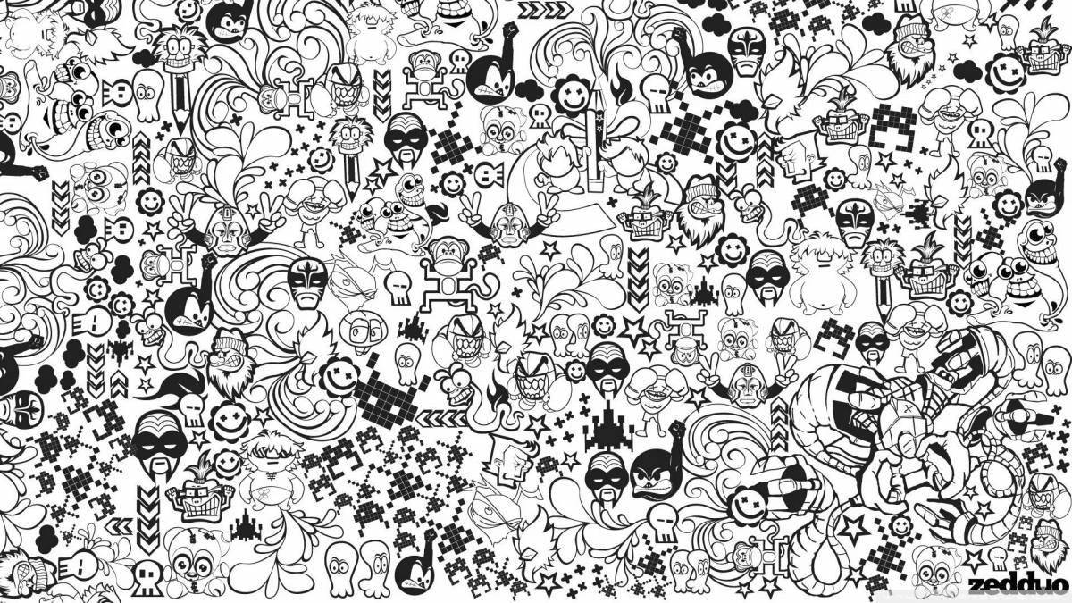 Bright collage coloring book