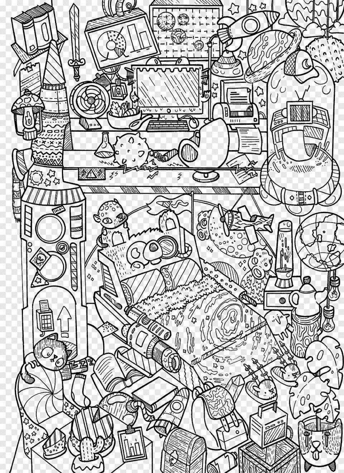 Creative collage coloring book