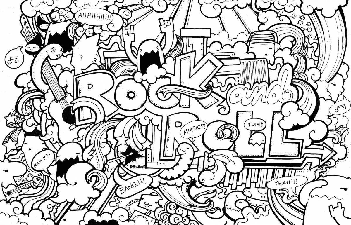 Collage color-party coloring page