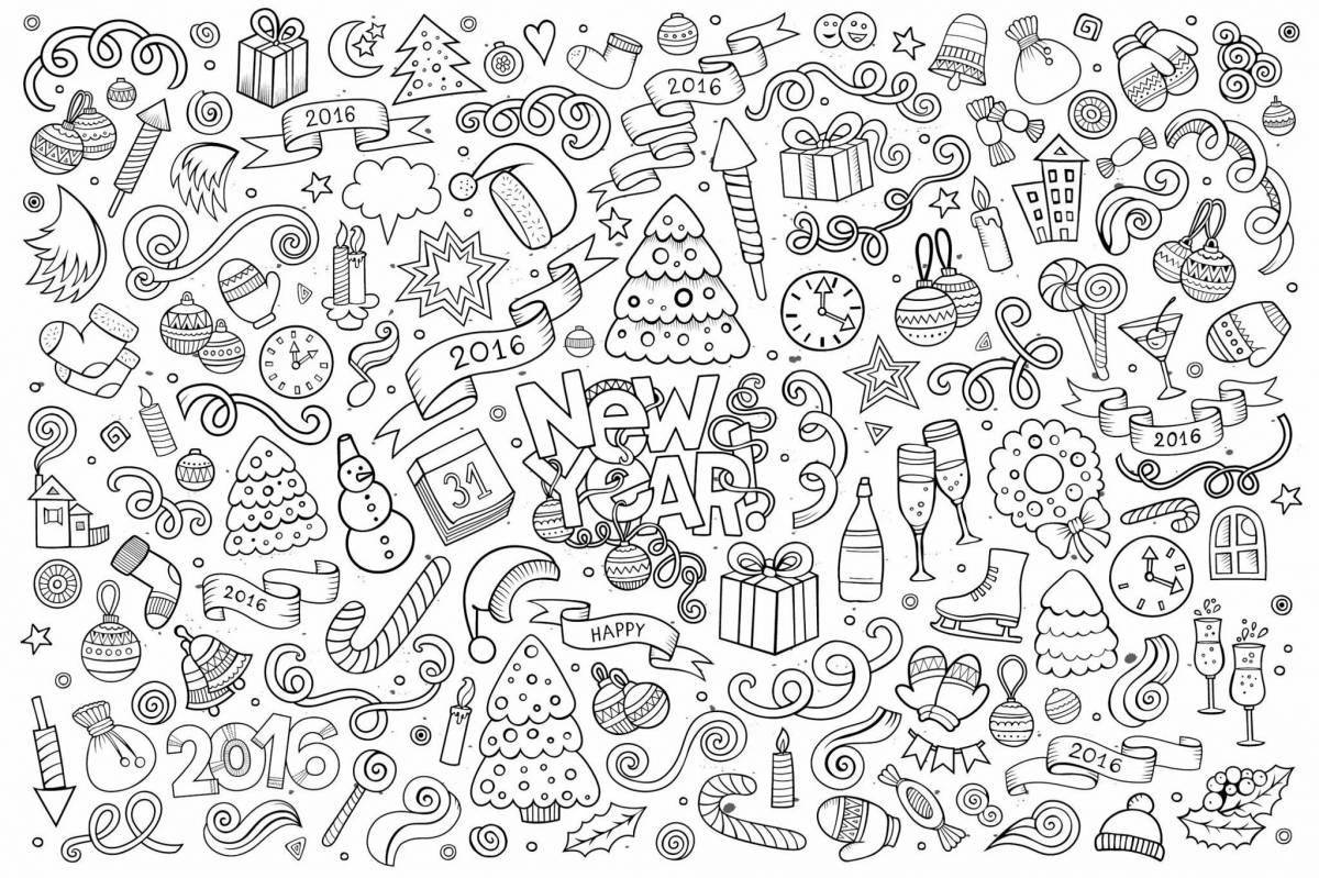 Coloring page collage colorful-frenzy