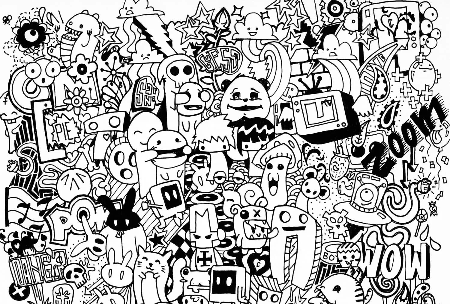 Coloring collage of colorful parties