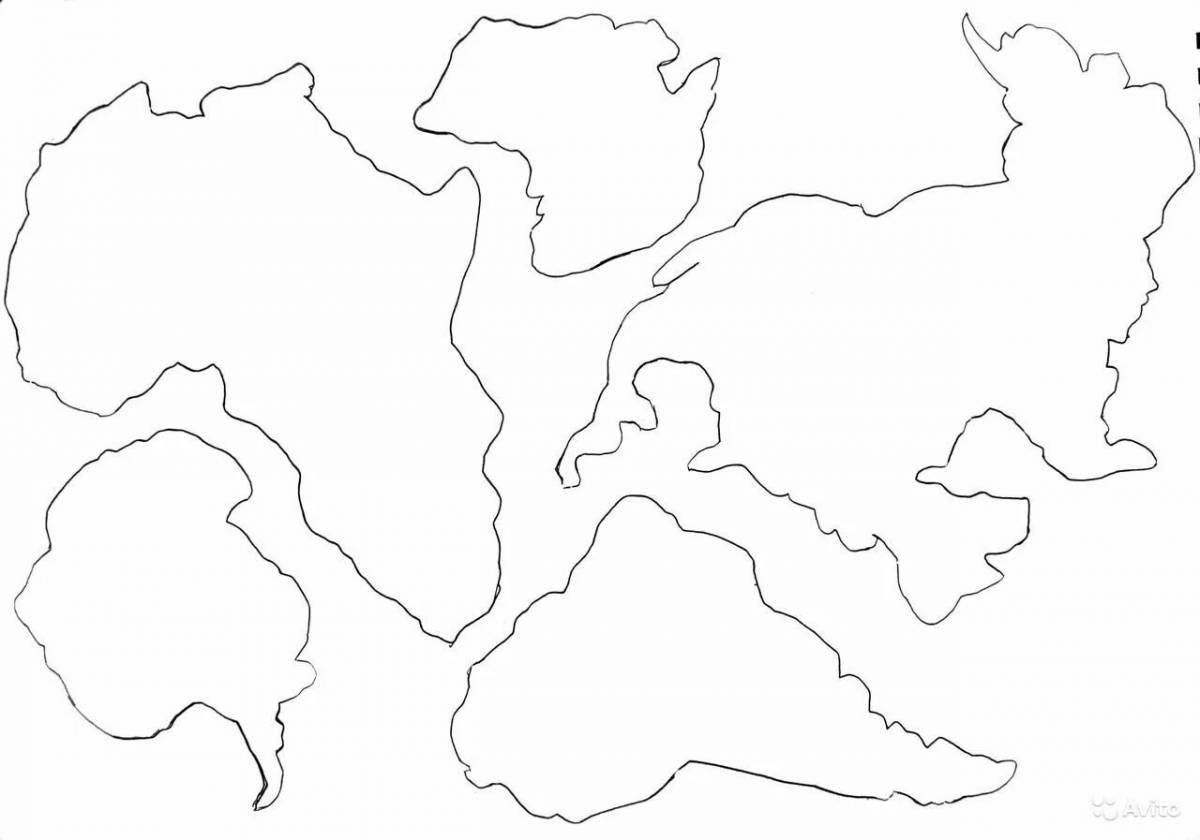 Изысканная раскраска континенты