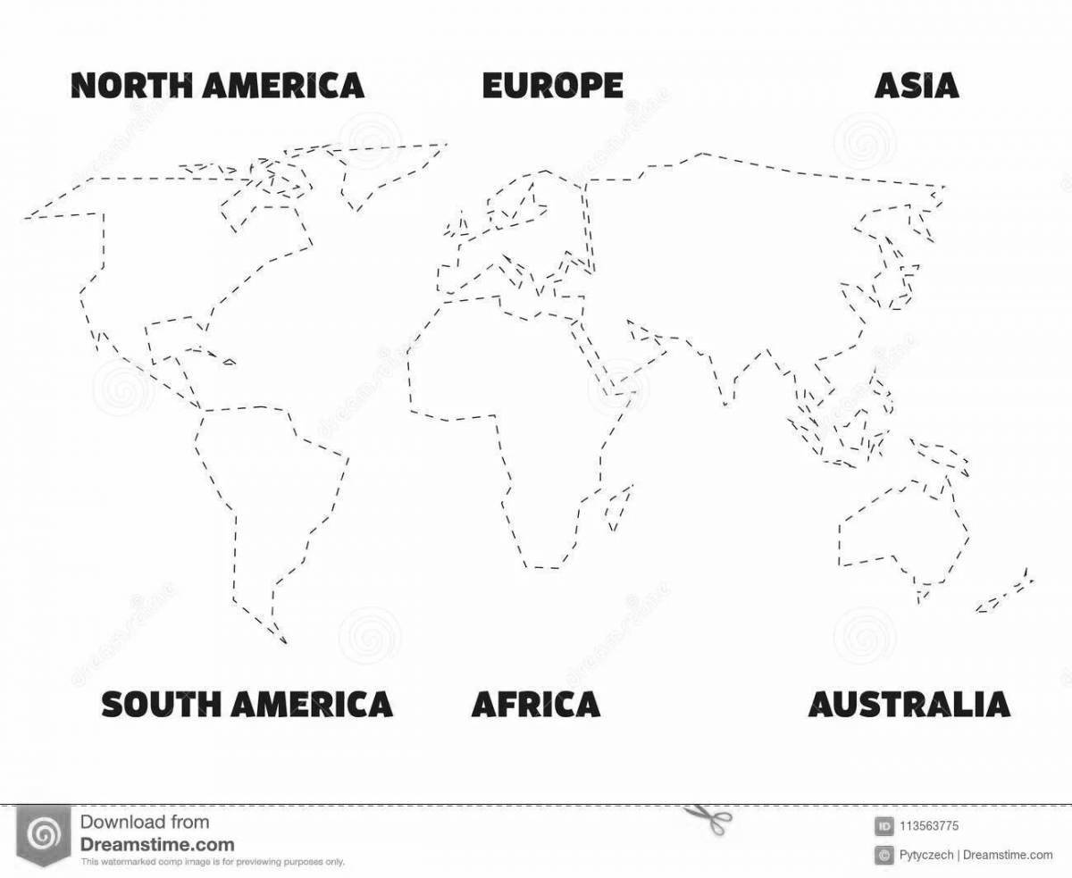 Joyful coloring pages continents