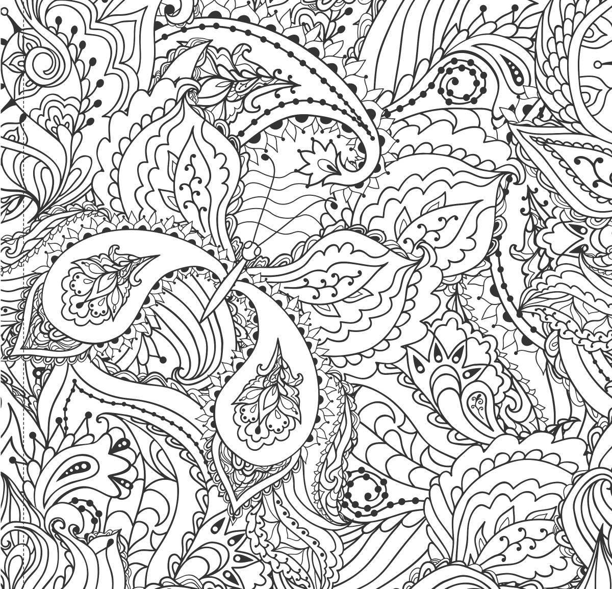 Intriguing coloring book with a pattern