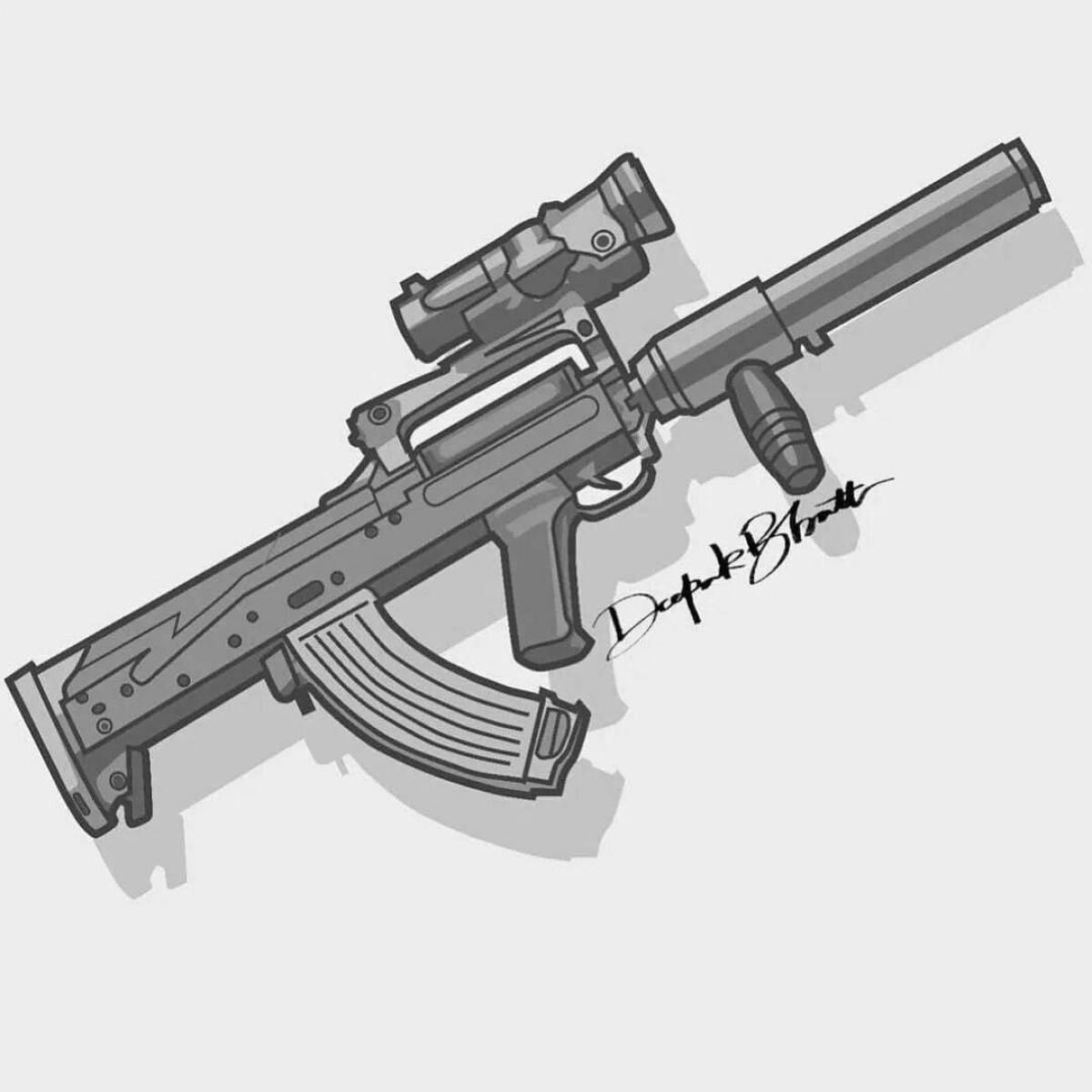 Beautiful m416 coloring page