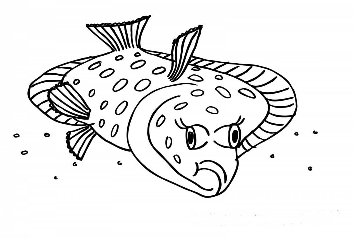 Playful coloring flounder