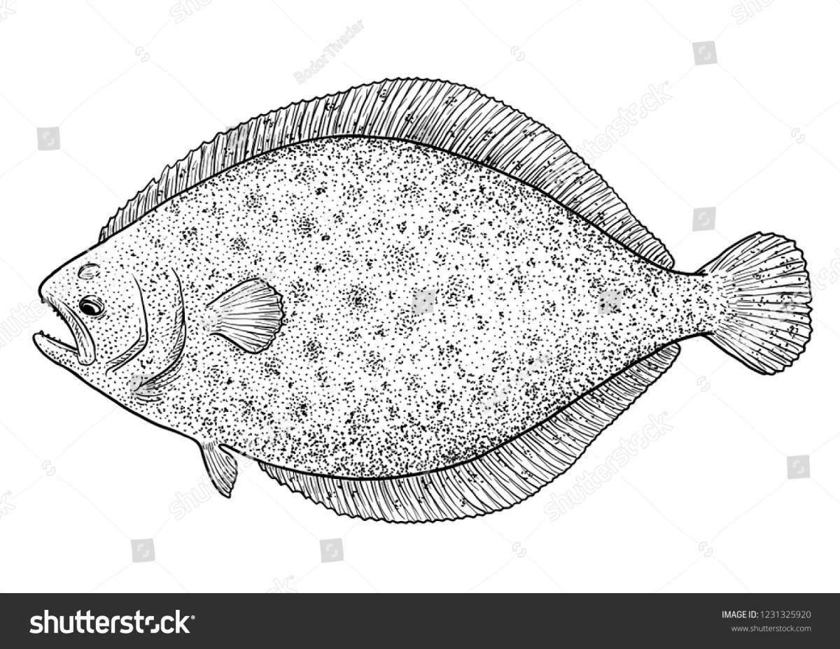 Милая раскраска камбала