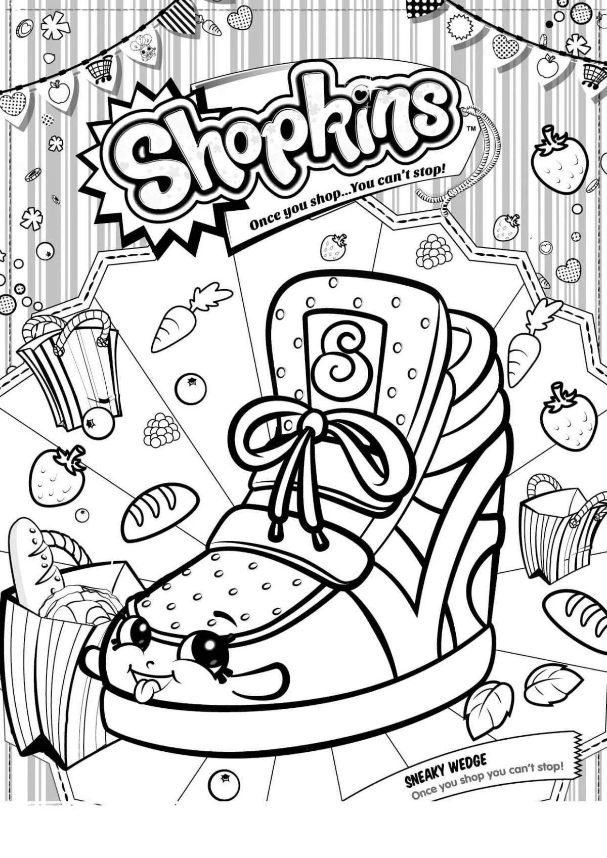 Crazy shopping coloring page