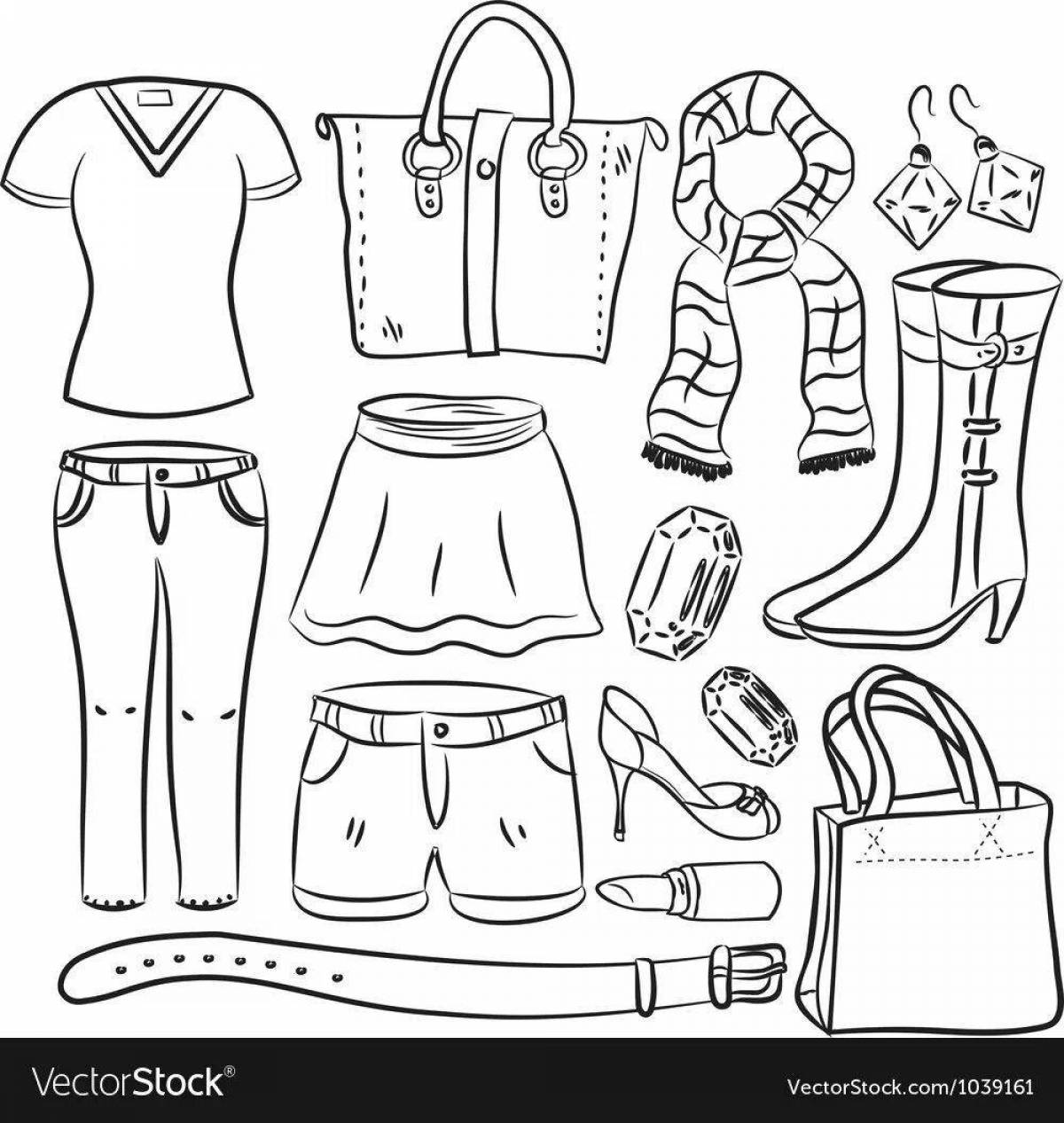 Shopping in color coloring page