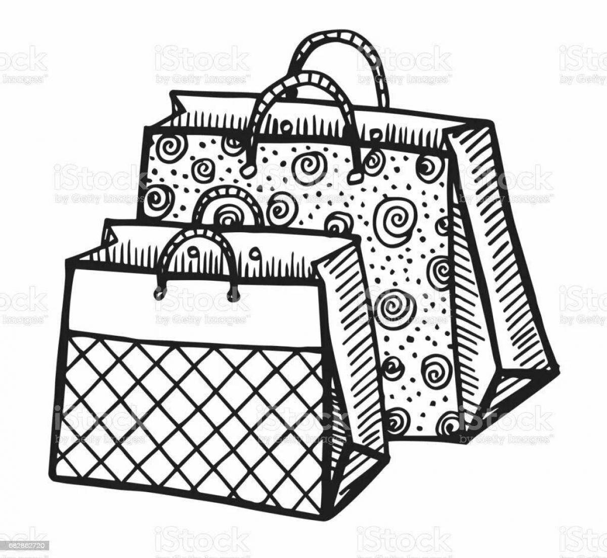 Color-luminous shopping coloring page