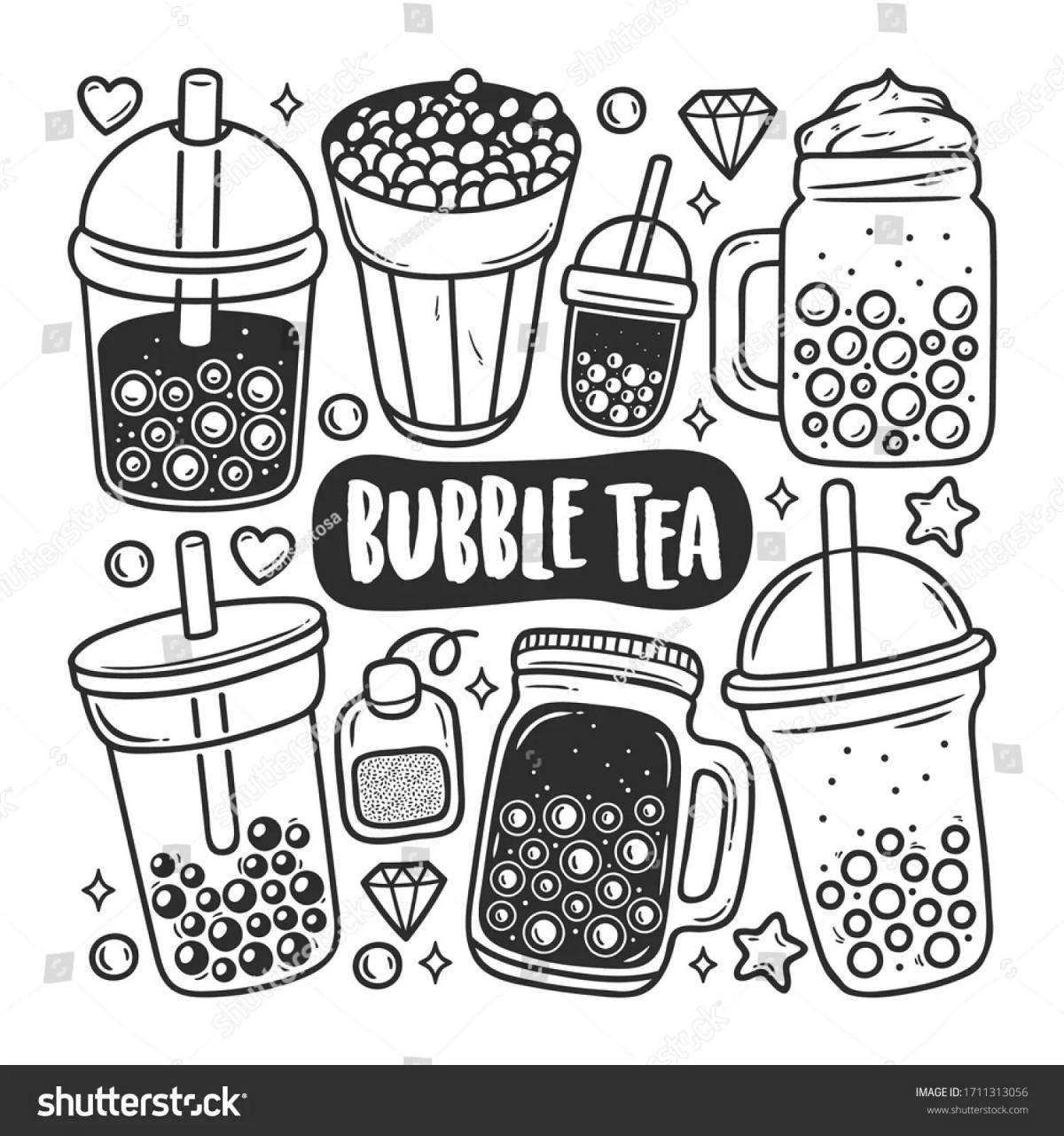 Joyful bubble coloring page