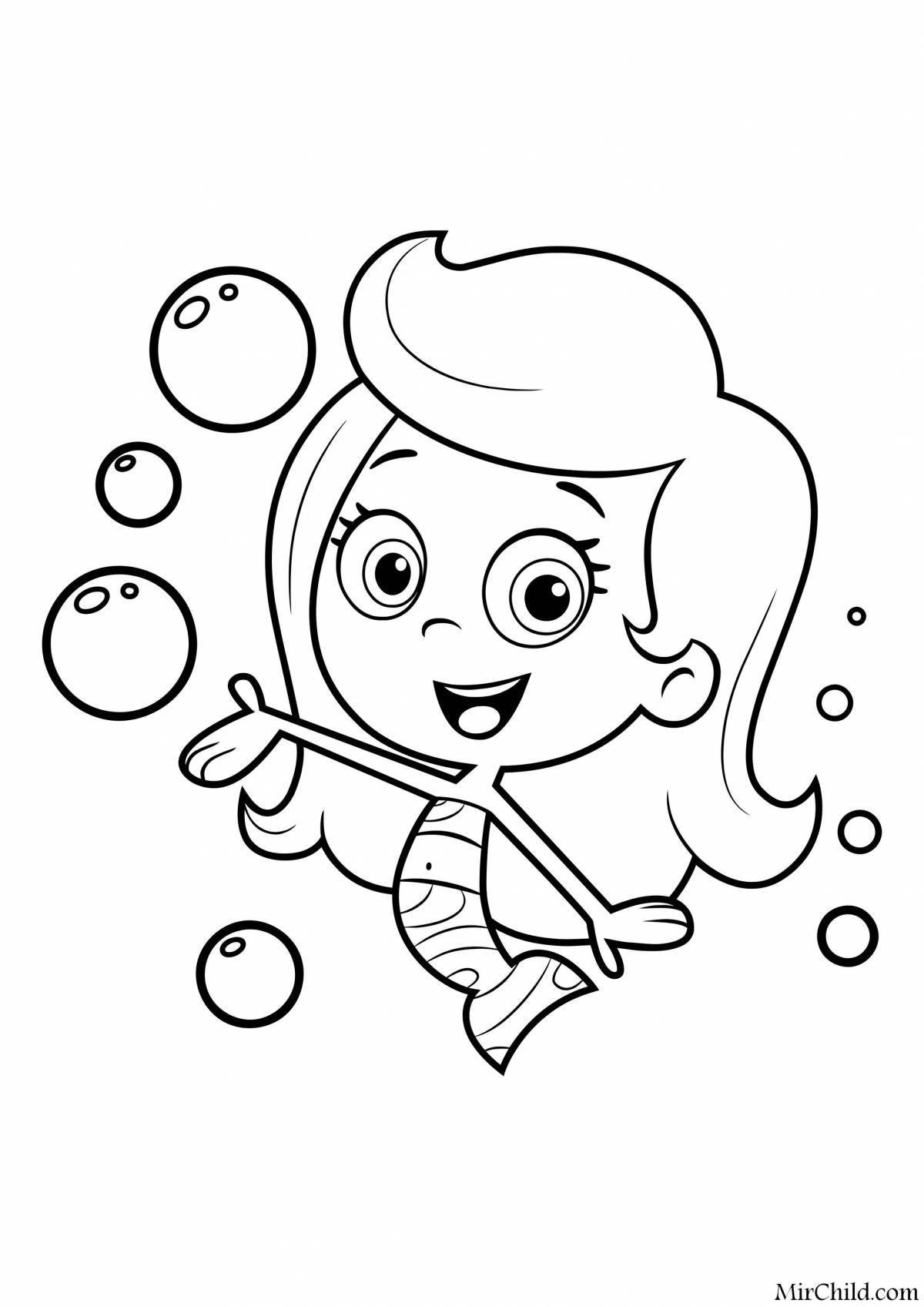 Coloring page of shining bubbles