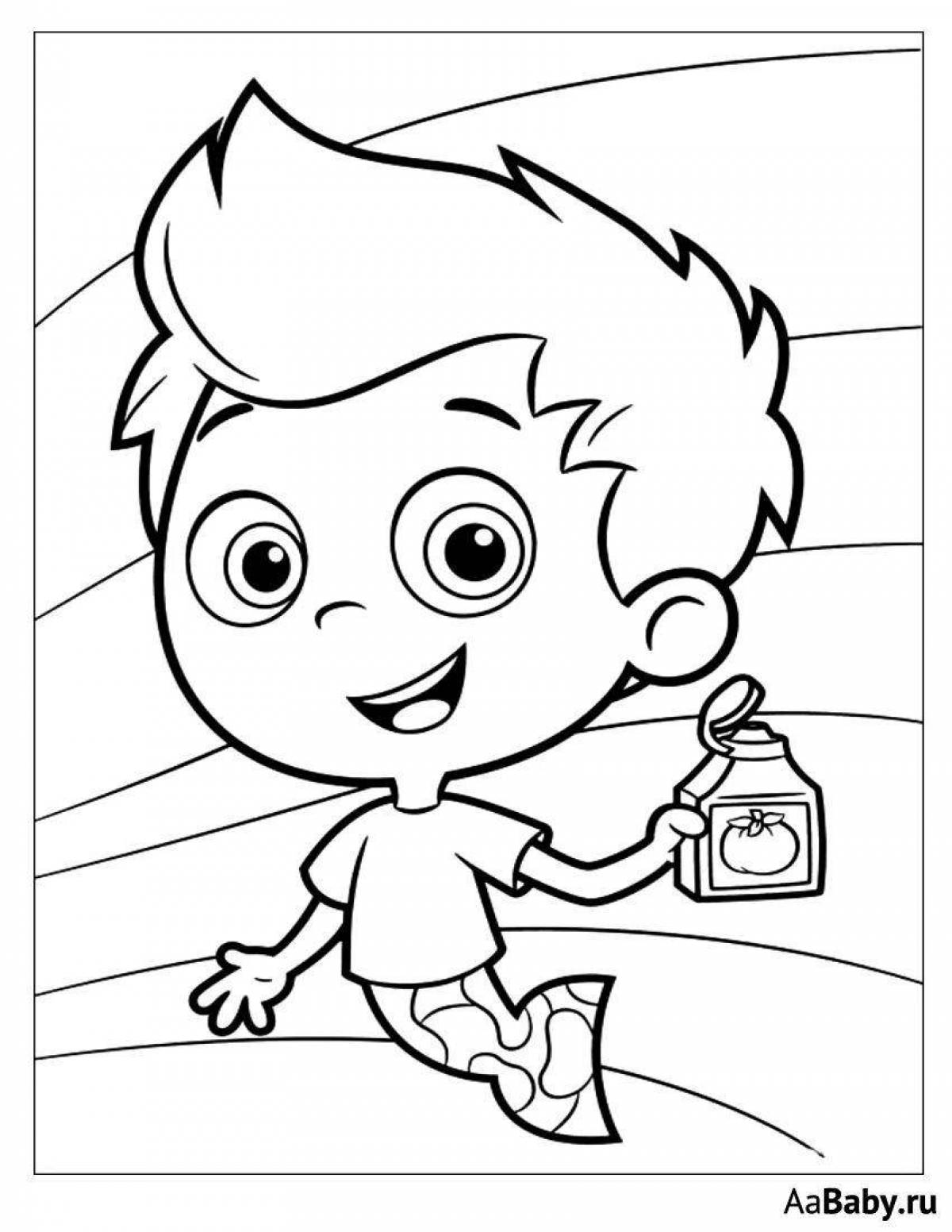 Sparkling bubbles coloring page
