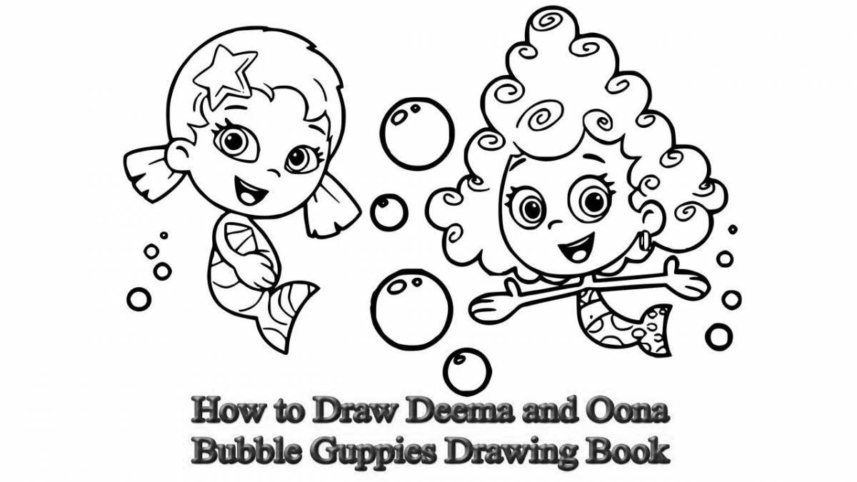 Adorable bubble coloring page