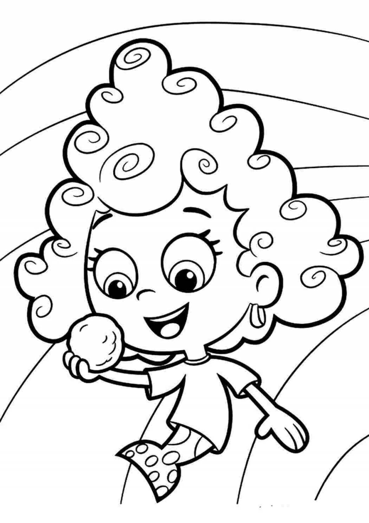 Awesome bubble coloring page