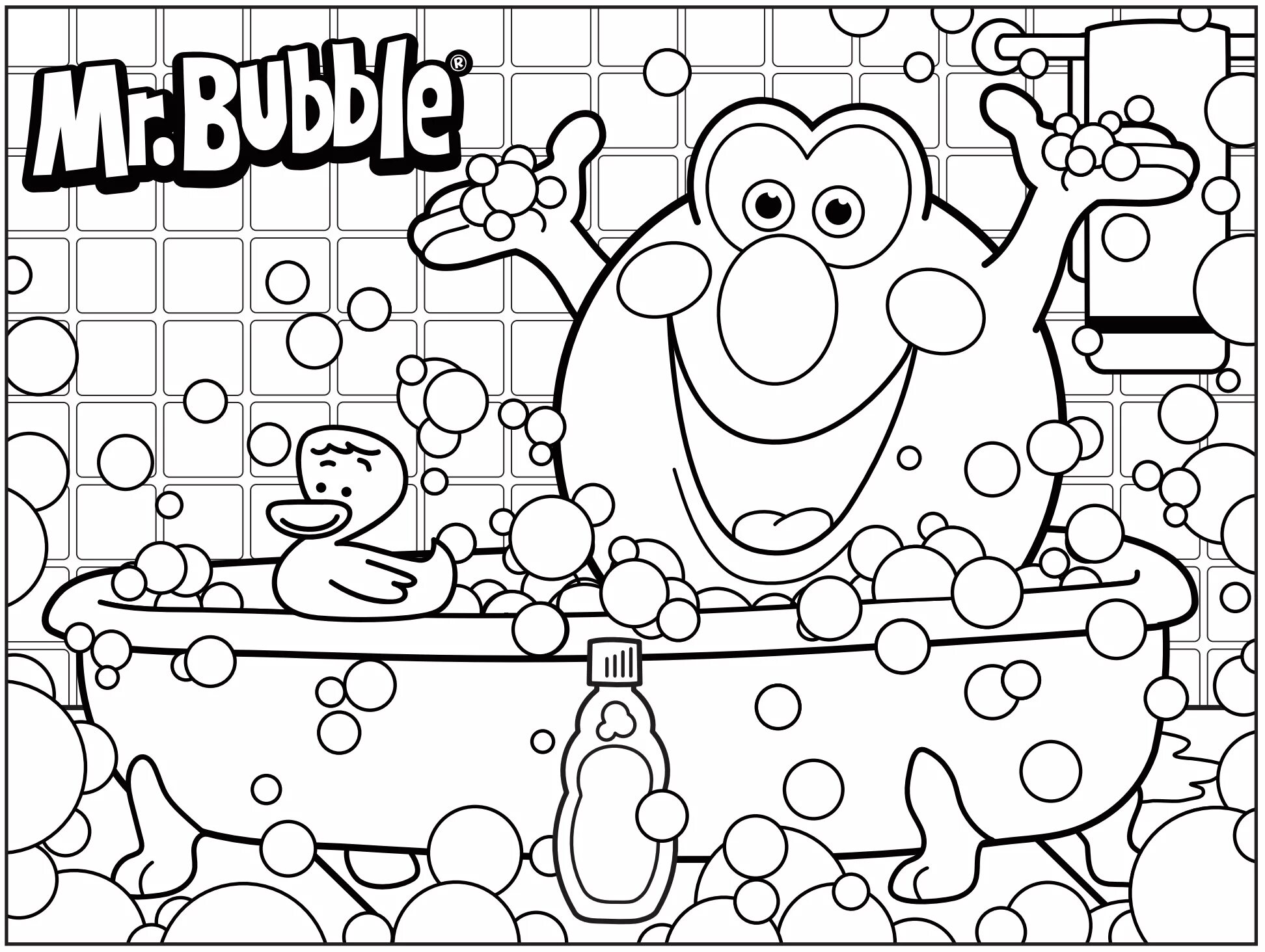 Amazing bubble coloring page