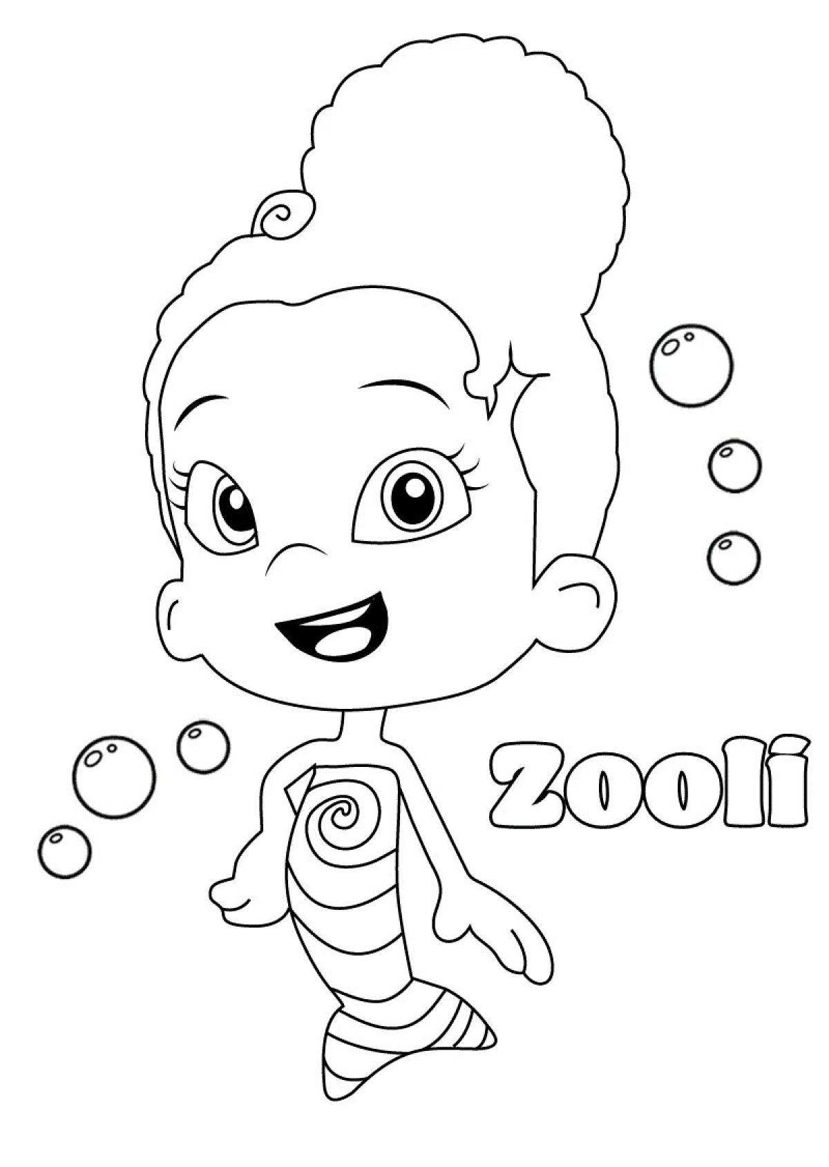 Incredible bubble coloring page
