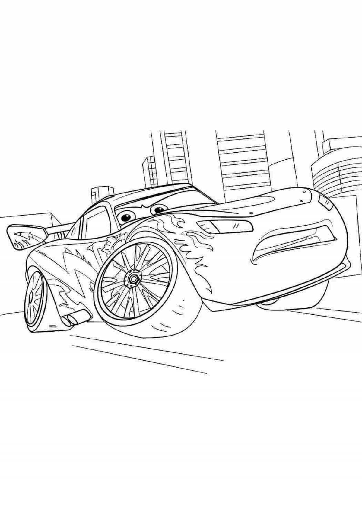 Colorful watchcar coloring page