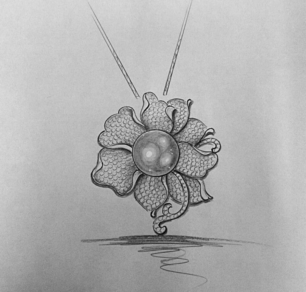 Photo Coloring page charming brooch