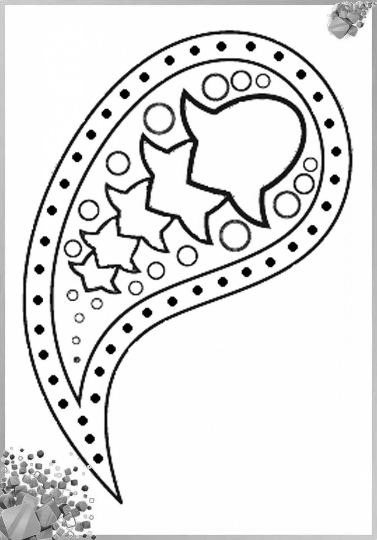 Coloring page stylish brooch