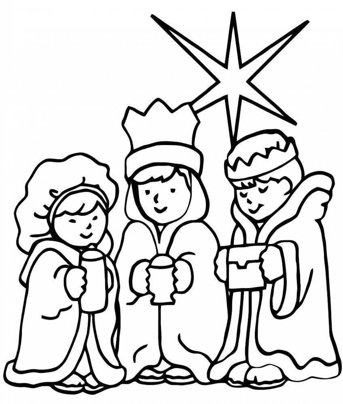 Radiant carolers coloring page