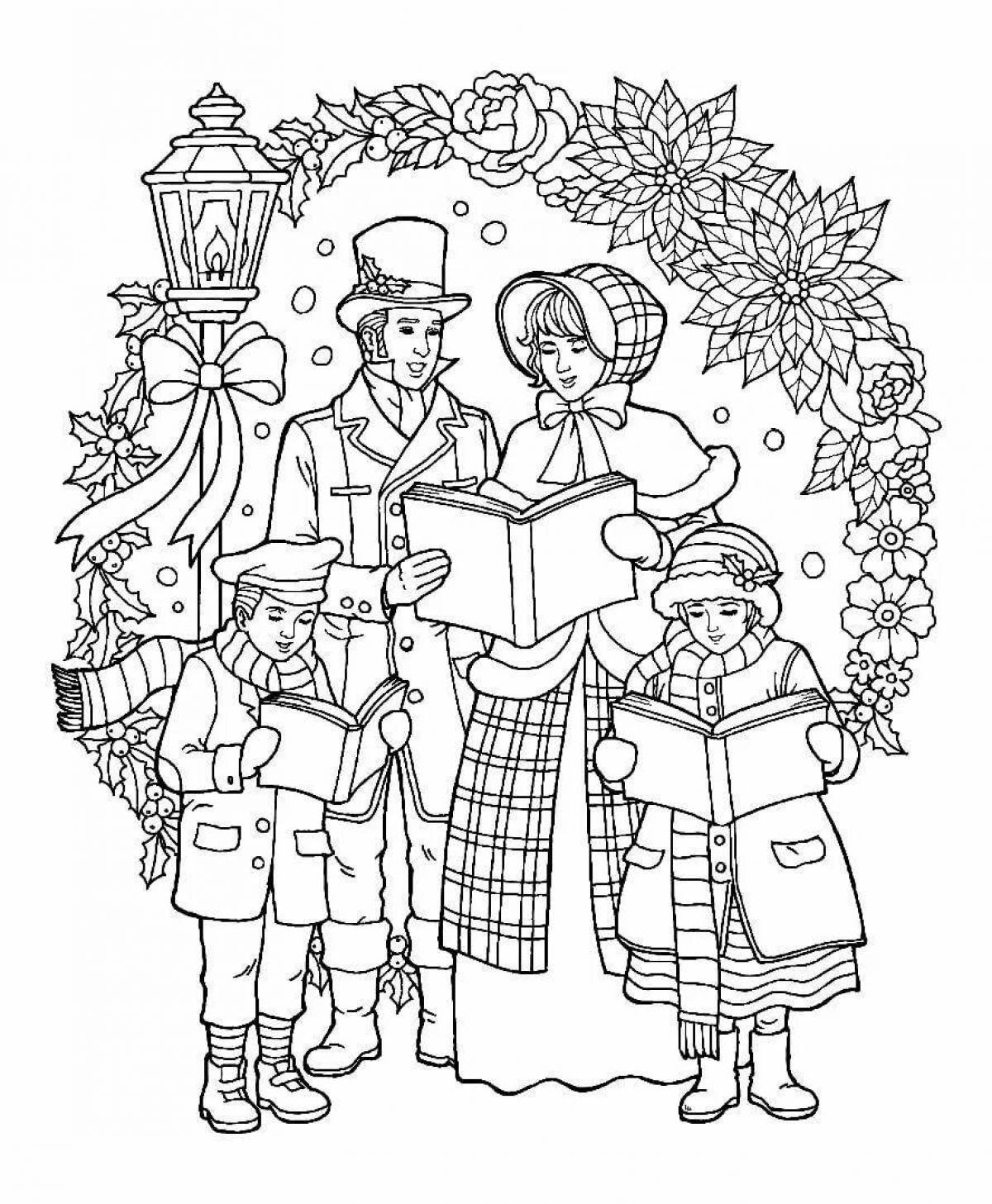 Shiny caroling coloring pages